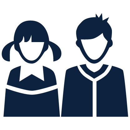 Icon of female and male students