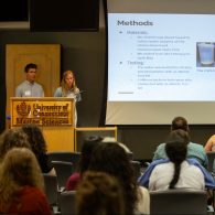 University of Connecticut Early College Experience (UConn ECE) Concurrent Enrollment - Two students presenting at the Marine Science Symposium